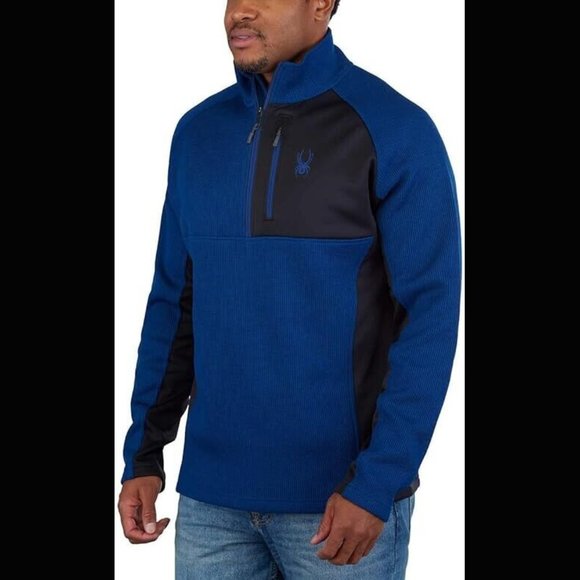 Spyder Men's‎ Half Zip Sweater Gait Knit Pullover Jacket - Picture 2 of 5
